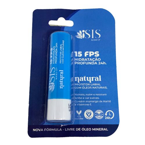 Protetor Labial Natural 15 FPS Hidratação Profunda 24H Isis Make-Up IS0083