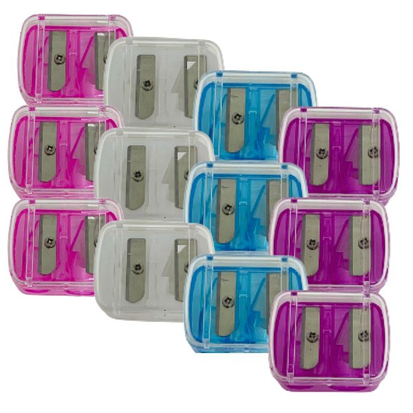 Apontador Duplo para Lápis MN7195 - Box c/ 12 unid