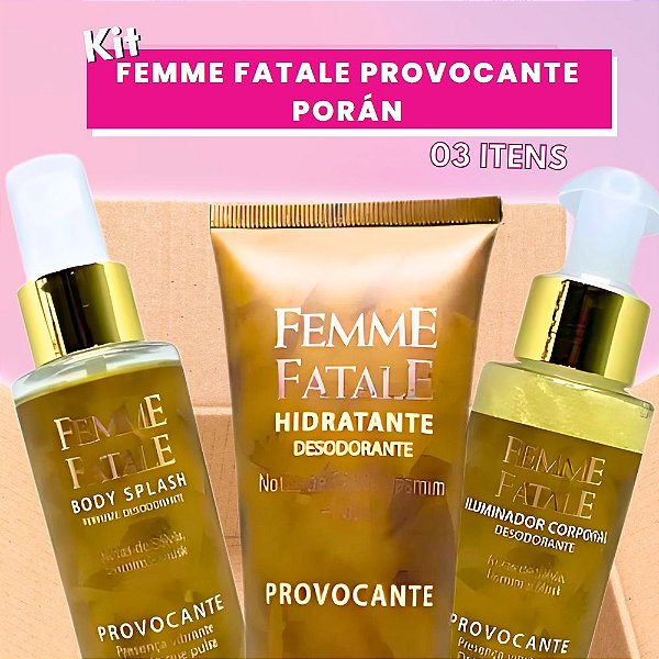 Kit Femme Fatale Provocante Porán - 03 Itens