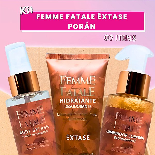 Kit Femme Fatale Êxtase Porán - 03 Itens