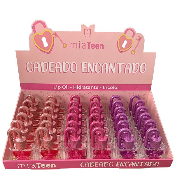 Lip Oil Cadeado Encantado Mia Teen Mia Make 565 - Box c/ 36 unid