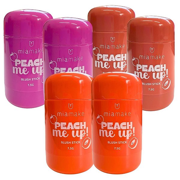 Blush Stick Peach Me Up Mia Make 540 - Kit c/ 06 unid