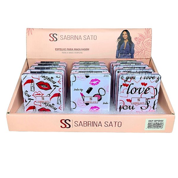 Espelho de Bolsa Quadrado Sabrina Sato SP5044 - Box c/ 12 unid