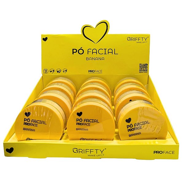 Pó Facial Banana PorFace Cor 03 Griffty Makeup GF-B3025 - Box c/ 12 unid