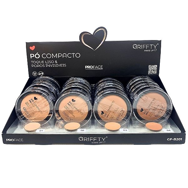 Pó Compacto ProFace Griffty Makeup GF-B201-A - Box c/ 24 unid