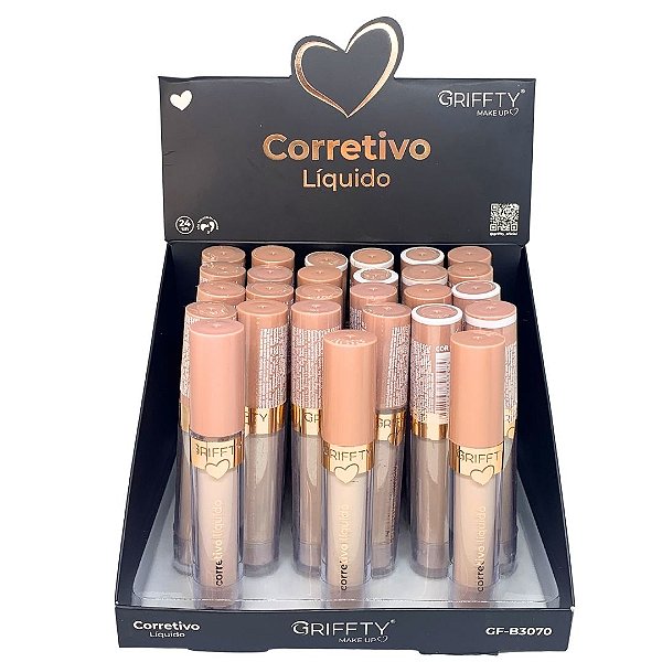 Corretivo Líquido Griffty Makeup GF-B3070-A - Box c/ 24 unid