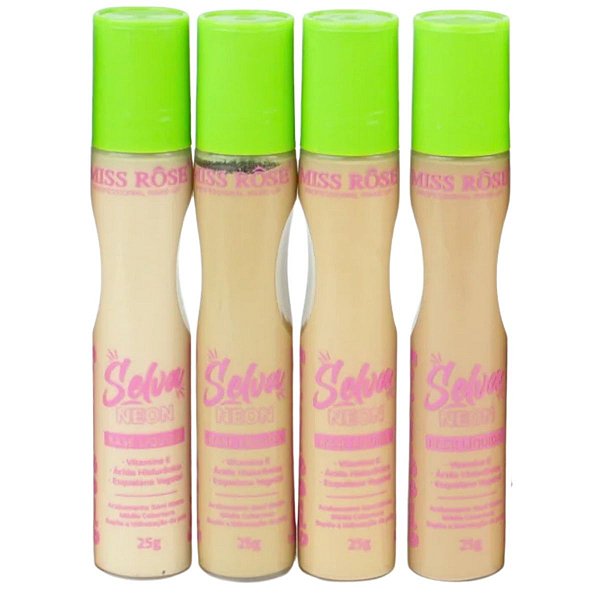 Base Líquida Selva Neon Miss Rôse MR088/B - Kit c/ 04 unid