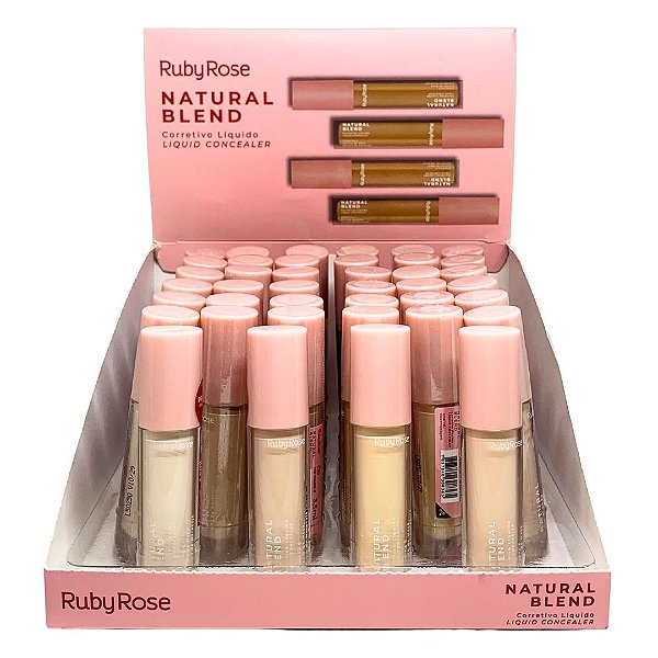 Corretivo Líquido Natural Blend G1 Ruby Rose HB-M600 - Box c/ 36 unid