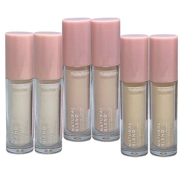 Corretivo Líquido Natural Blend G1 Ruby Rose HB-M600 - Kit c/ 06 unid
