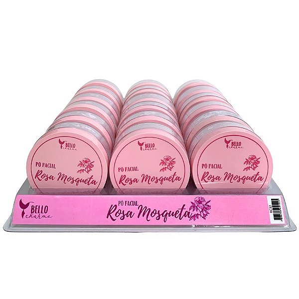 Pó Facial Rosa Mosqueta Translúcido Bello Charme BC32 - Box c/ 18 unid