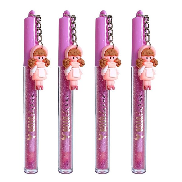 Lip Gloss com Glitter Boneca Mimos Make Bello Charme BC68 - Kit c/ 04 unid