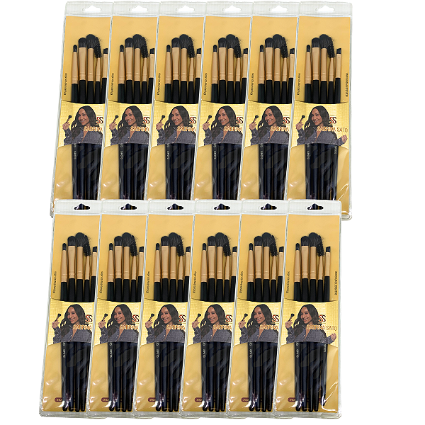 Kit 05 Pincéis de Maquiagem Sabrina Sato SP070 - Pcte c/ 12 unid