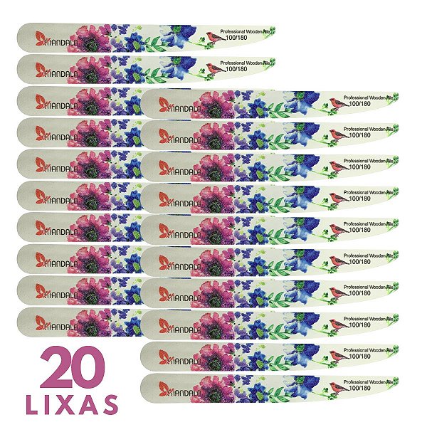Lixa para Unhas Estampada Mandala JJ3772 - Pcte c/ 20 unidades