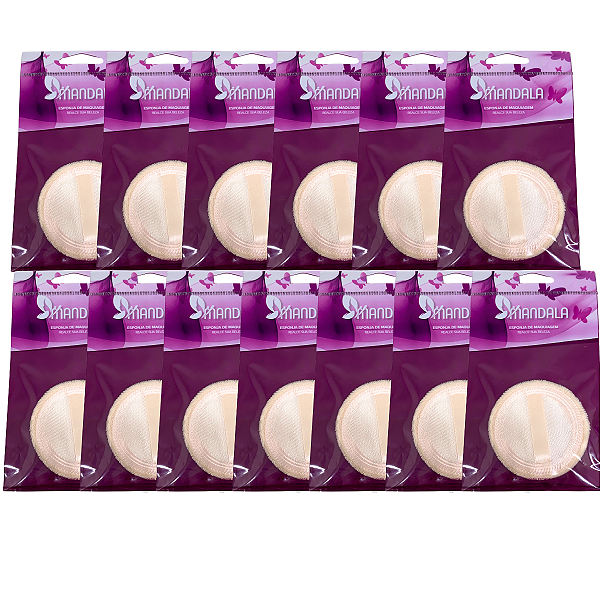 Esponja para Pó Mandala MM066 - Pcte c/ 12 unid