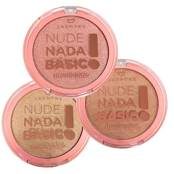 Iluminador Nude Nada Básico Jasmyne JS06095 - Kit  c/ 03 unid