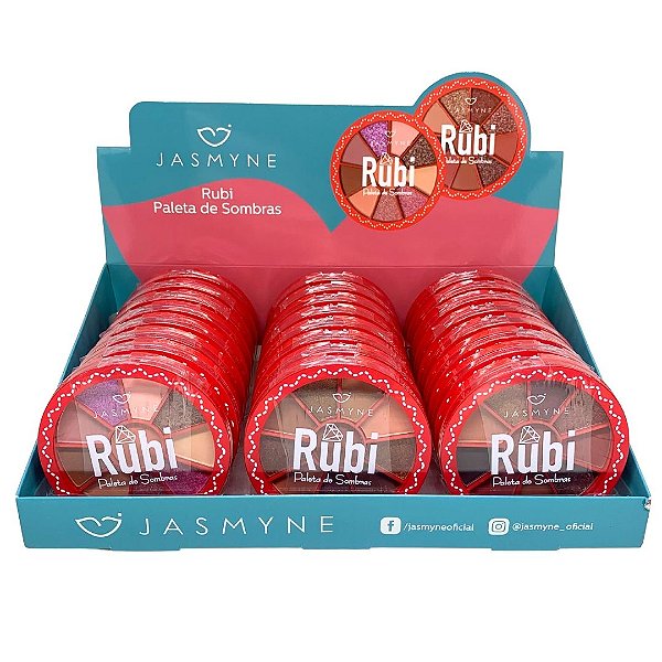 Paleta de Sombras Rubi Jasmyne JS06121 - Box c/ 24 unid
