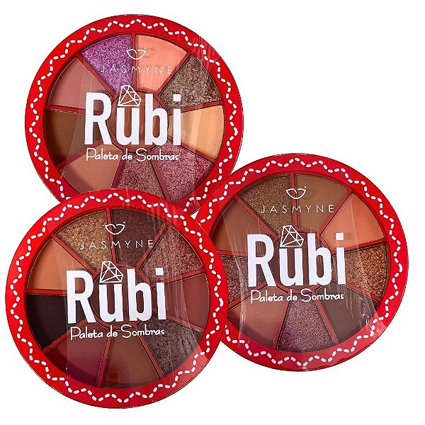 Paleta de Sombras Rubi Jasmyne JS06121 - Kit c/ 03 unid