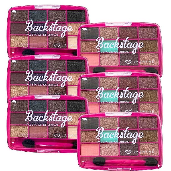 Paleta de Sombras Backstage Cor A e B Jasmyne JS0705 - Kit c/ 06 unid