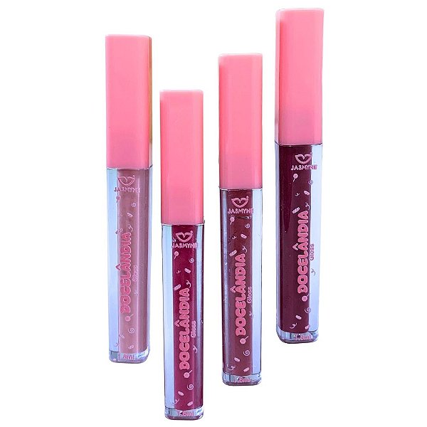 Gloss Labial Docelândia Jasmyne JS17015 - Kit c/ 04 unid