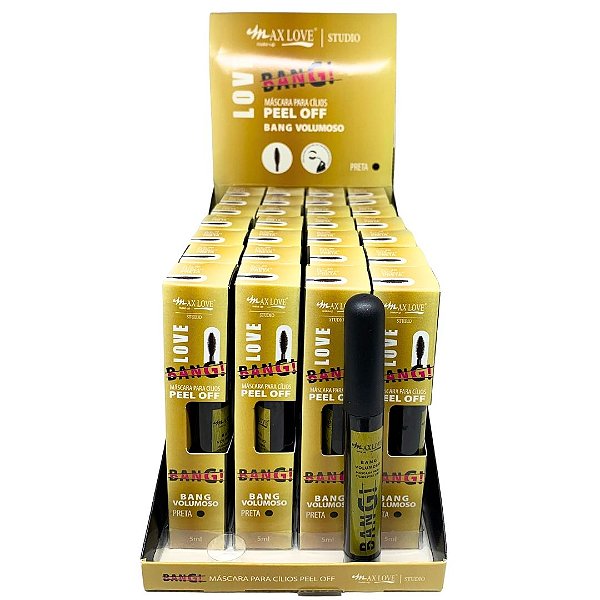 Máscara para Cílios Pell Off Bang Volumoso N° 20 Max Love - Box c/ 28 unid