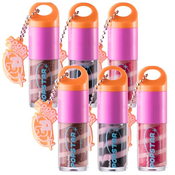 Gloss Labial Party Time Popstar G2 Ruby Rose HB-L6406 - Kit c/ 06 unid