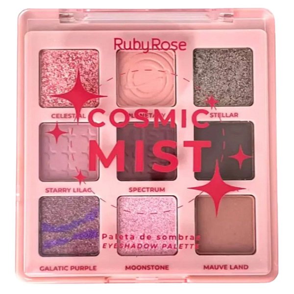 Paleta de Sombras Cosmic Mist Ruby Rose HB-E2204