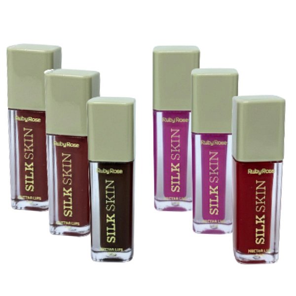 Lip Oil Nectar Lips Silk Skin Ruby Rose HB-L6504 - Kit c/ 06 unid