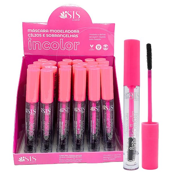 Máscara Modeladora Incolor para Cílios e Sobrancelhas Isis Make-up IS075 - Box c/ 24 unid