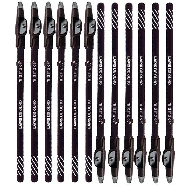 Lápis de Olho Marrom com Apontador Mia Make 283 - Pcte c/ 12 unid