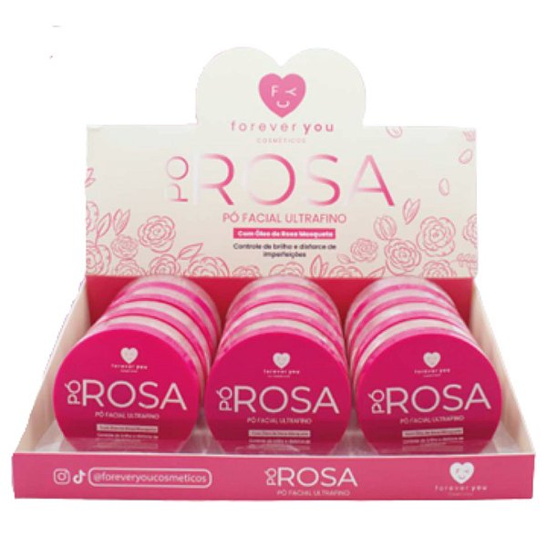 Pó Facial Ultrafino Rosa Forever You FY018 - Box c/ 12 unid