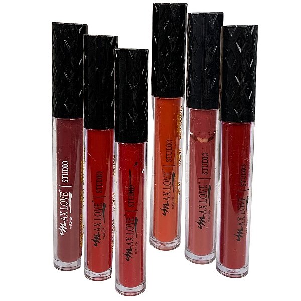 Batom Líquido Matte 24 Horas Cor 39 ao 44 Max Love - Kit c/ 06 unid