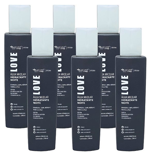 Água Micelar Hidratante Noite Max Love - Kit c/ 06 unid