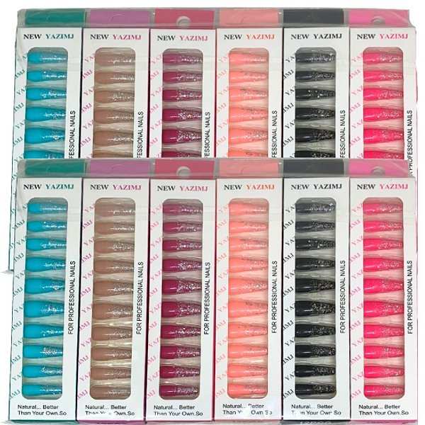 Unhas Postiças Autocolantes New Yazimj - Pcte c/ 12 unid