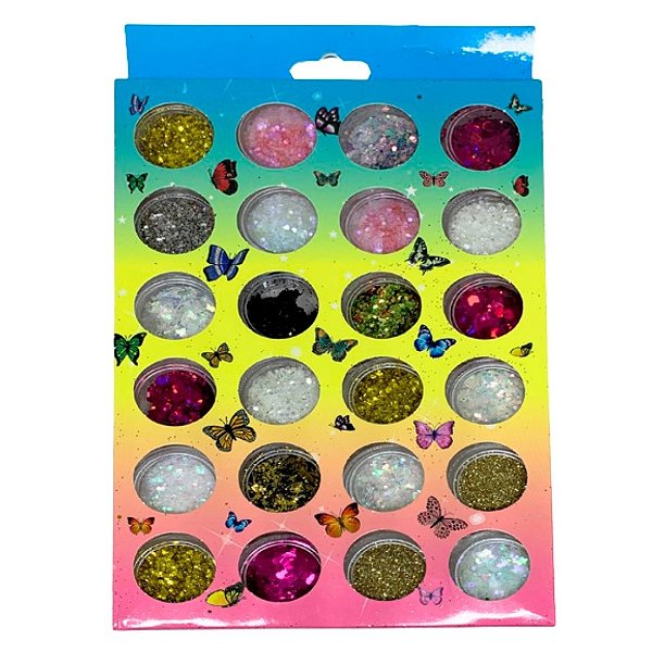 Glitter De Strass Para Unha 24 Cores
