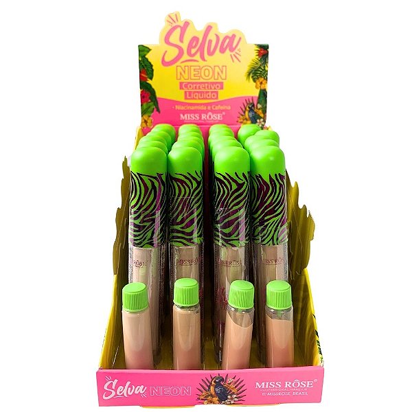 Corretivo Líquido Selva Neon Miss Rôse MR087/B - Box c/ 24 unid