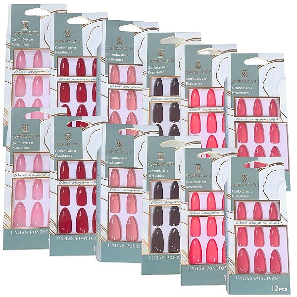 Unhas Postiças Autocolantes Sabrina Sato SP1212 - Pcte c/ 12 unid