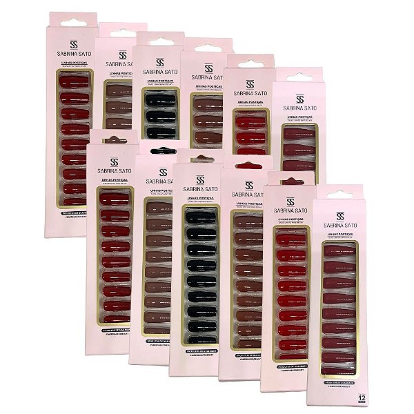 Unhas Postiças Autocolantes Sabrina Sato SP1305 - Pcte c/ 12 unid
