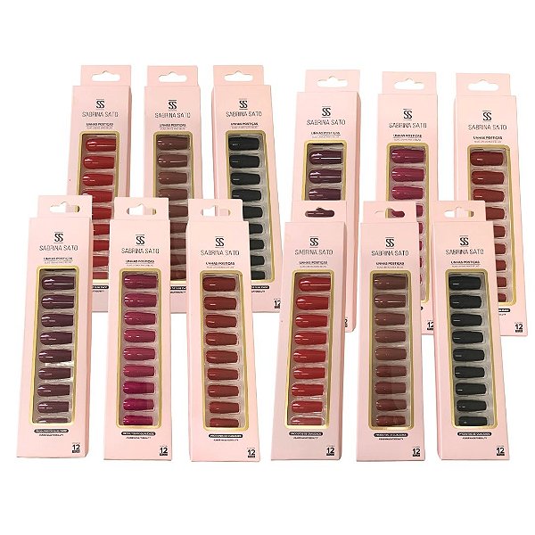 Unhas Postiças Autocolantes Sabrina Sato SP1308 - Pcte c/ 12 unid