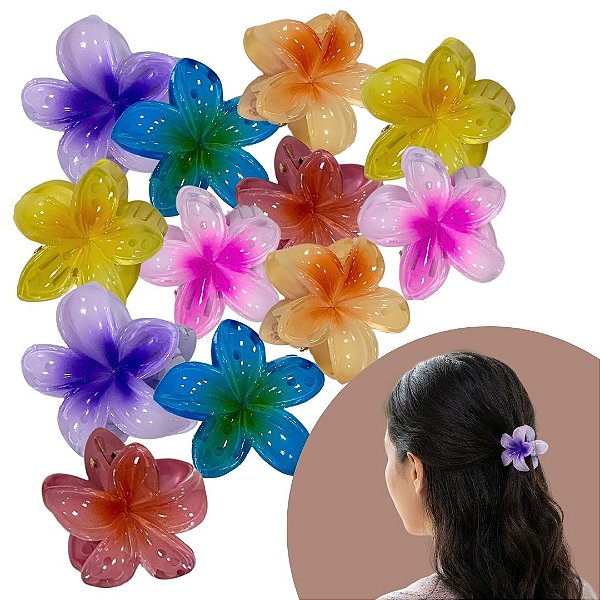 Presilha para Cabelo Mini Flor - Pcte c/ 12 unid