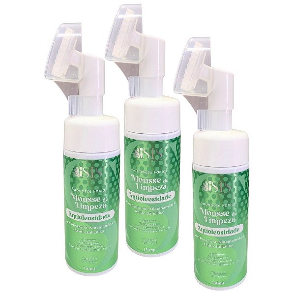 Mousse de Limpeza Facial Antioleosidade Isis Makeup IS105 - Kit c/ 03 unid