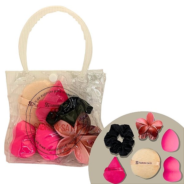 Kit Bolsinha de Acessório de Cabelo e Esponja de Maquiagem Sabrina Sato SP2146