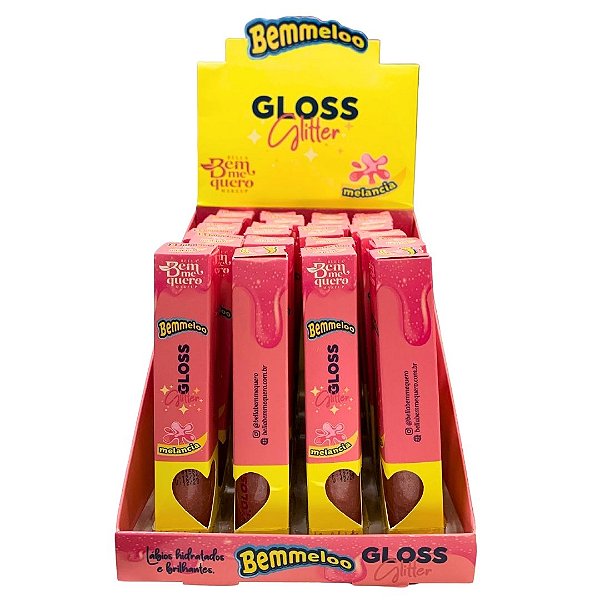 Gloss Glitter Bemmeloo Melancia Bem Me Quero - Box c/ 24 unid