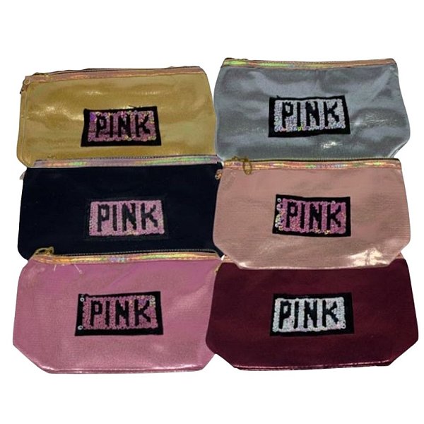 Necessaire Colorida Pink - Kit c/ 06 unid
