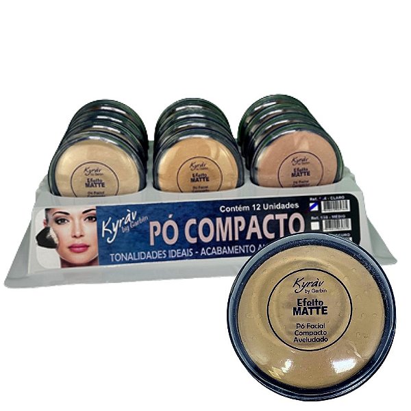 Pó Compacto Matte Cores Claras 10g Kyráv 134- Box c/ 12 unid