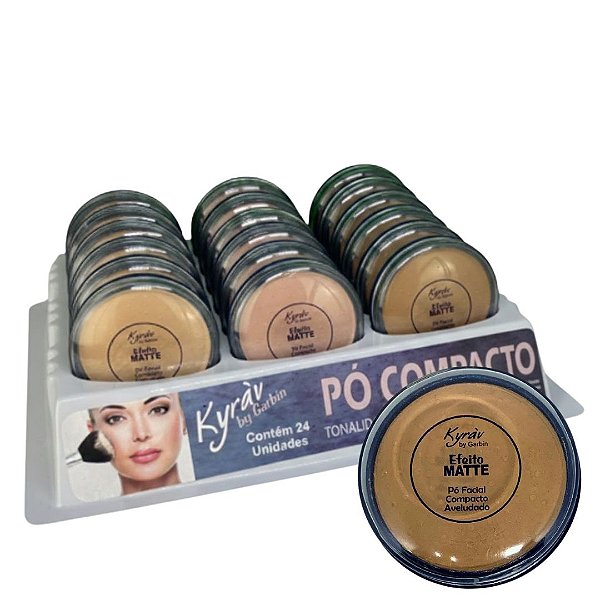 Pó Compacto Matte Cores Médias 10g Kyráv 138 - Box c/ 12 unid