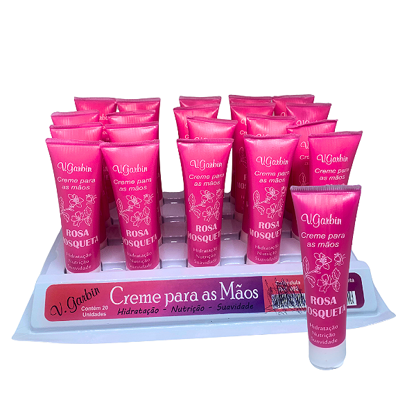 Creme para Mãos Rosa Mosqueta 40g V. Garbin 091 - Box c/ 20 unid