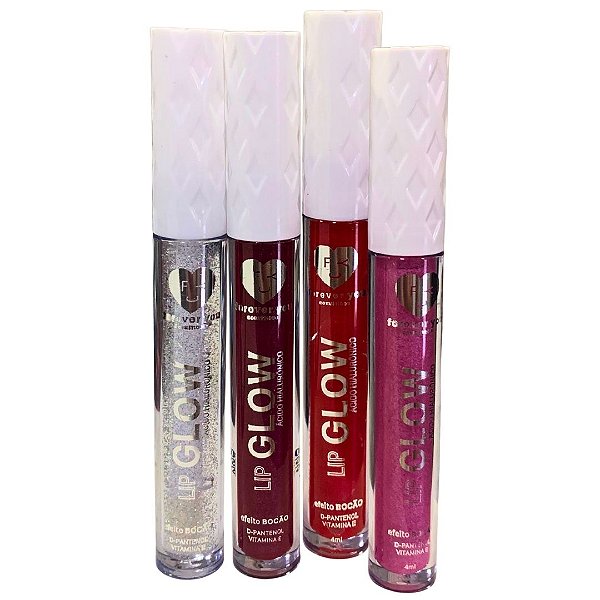 Lip Glow Ácido Hialurônico Forever You FY009 - Kit c/ 04 unid