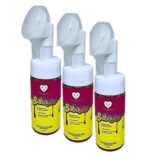 Mousse de Limpeza Facial Babayou Forever You FY053 - Kit c/ 03 unid