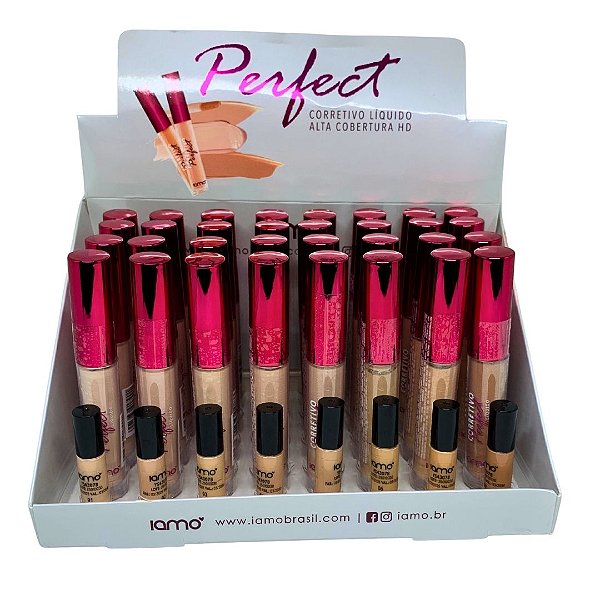 Corretivo Líquido Perfect Alta Cobertura HD Iamo YS43078 - Box c/ 32 unid