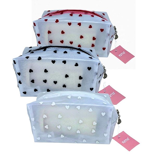 Necessaire de Coração Iamo YS43839 - Kit c/ 03 unid